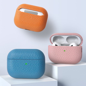 Étui de protection en cuir premium entièrement enveloppant pour écouteurs, personnalisable en gros, pour <span class=keywords><strong>AirPods</strong></span> Pro 2 / <span class=keywords><strong>AirPods</strong></span> Pro 3 - Product Image 1