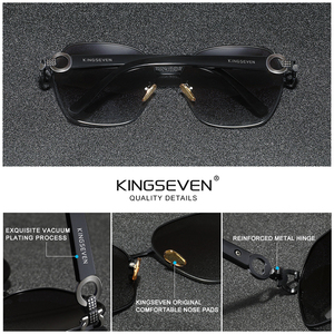 KINGSEVEN <span class=keywords><strong>2022</strong></span> Lunettes de soleil carrées vintage papillon pour femmes, design rétro à double anneau, protection UV400, verres dégradés, nouvelle marque, modèle 7898 - Product Image 5