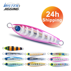 มิสเตอร์จิ๊กกิ้ง จัดส่งเร็วภายใน 24 ชั่วโมง ผลิตเหยื่อตกปลาโลหะแบบ Slow Pitch Jig น้ำหนัก 40 กรัม 55 กรัม พร้อมตา 3 มิติ เรืองแสง - Product Image 1