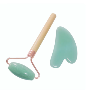 natural aventurine gemstone beauty <b>tools</b> single head Mini Jade Roller Facial Gua Sha - Product Image 1