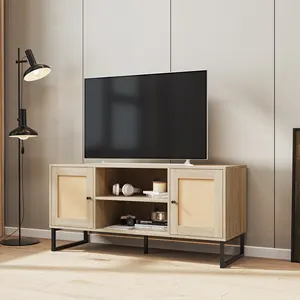 Rattan tv standı oturma odası led stant tv kabine parlak beyaz ev mobilya modern ahşap