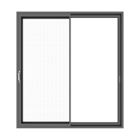 Portes coulissantes extérieures modernes en aluminium EBON personnalisées, double vitrage trempé, isolation acoustique, résistance aux ouragans