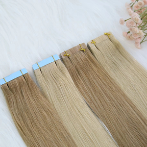 Cinta de cabello humano virgen rusa personalizada en varios colores y longitudes Extensiones de cabello doble dibujado para minoristas y tiendas en línea - Product Image 1