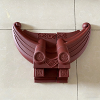 Tuiles de toiture en plastique PP de style chinois traditionnel avec support – Options Or/Rouge/Gris pour murs décoratifs et corniches