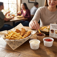 3.25oz tasses de portion de sauce à soufflé jetables écologiques gobelets en papier de médecine brun blanc biodégradables compostables