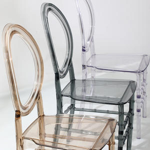Transparent Bamboo Style Plastic Dining Chair With <b>Backrest</b> Modern Minimalist Design For Adult Use - Product Image 2