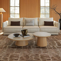 Canapé une place style luxe léger avec revêtement en coton et lin, design moderne minimaliste mobile, modèle AD-SZ2601 pour salon