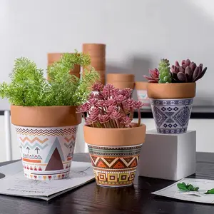 Macetas de cerámica para jardín, decoración moderna de mesa, maceta suculenta personalizada de terracota, venta al por mayor