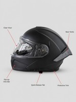 Casque de moto modulable homologué DOT/ECE, coque en ABS, double visière
