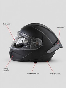 Klappbarer Motorradhelm DOT/ECE-Zertifiziert ABS-Schale Doppelvisier Modularer Helm - Product Image 1