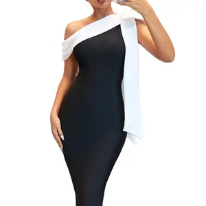 Oem Op Maat Gemaakte Elegante Kantoorpotlood Maxi Prom Bodycon Avondjurk Ongedefinieerde Casual Lange Club Feestkleding