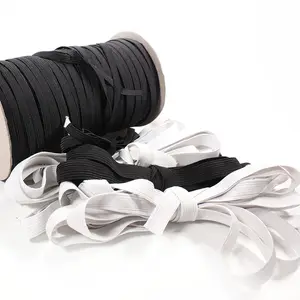 Silicone Rubber Elastic Tape Braid Knitting Elastic Band Polyester Woven Sewing Elastics Webbing