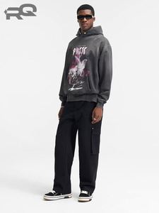 Sudadera con Capucha Casual para Hombre, para Todas las Estaciones, Diseño Sólido, Ropa de Invierno, Estilo Americano, Tejido Terry Lavado, Moda Urbana Personalizada - Product Image 3