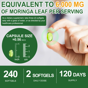 Acentiallabs Supplément à l'extrait de <span class=keywords><strong>Moringa</strong></span> Soutien à la digestion <span class=keywords><strong>Moringa</strong></span> Green Superfood Softgel Capsules pour l'énergie et le bien-être général - Product Image 5