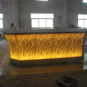 Barra de <span class=keywords><strong>Bar</strong></span> LED en Forma de L, Moderna, de Superficie Sólida y Vidrio Templado, para Uso en Bares y Restaurantes, con Garantía de 8-10 Años - Product Image 2
