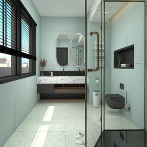 กระเบื้องพอร์ซเลนลายเทอร์ราซโซ่กันลื่น ขนาด 600x600 มม. สีเขียวหญ้า สีฟ้าทะเล ขายดี เหมาะสำหรับโรงยิม ร้านอา<span class=keywords><strong>หา</strong></span>ร ใช้ในเชิงพาณิชย์และสาธารณะ - Product Image 5