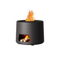 Poêle à bois créative transfrontalière 2026, diffuseur d'aromathérapie, lumière de flamme rétro colorée, humidificateur
