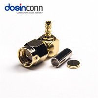 Conector de Cable SMA Macho-Hembra RP RP-SMA RF Coaxial con Pigtail Tipo LMR400 RG58, Conector de Montaje en PCB, Crimpado de Mamparo Derecho