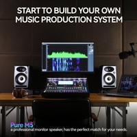 Enceintes de monitoring audio professionnelles Pure M5 avec réglages HF 4 bandes, boîtier métallique, 50-100W pour Home Cinéma, Studio et Ordinateur