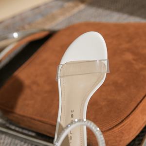 Chaussures pour femmes de style coréen, tendance mode, respirantes, antidérapantes, à motif géométrique, avec sangle réglable, plateforme haute, bout fermé, en cuir véritable - Product Image 5