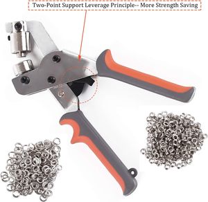 <strong>Grommet</strong> <strong>Tool</strong> Kit Handheld Hole Punch Pliers Portable <strong>Grommet</strong> Hand Press Machine Manual Puncher for Silver <strong>Grommets</strong> of 3/8 Inch - Product Image 2