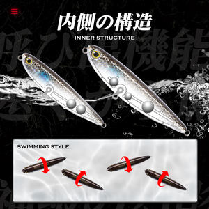 Hunthouse – <span class=keywords><strong>leurre</strong></span> de pêche en <span class=keywords><strong>surface</strong></span>, appât dur, crayon de <span class=keywords><strong>surface</strong></span>, 60mm, 90mm, <span class=keywords><strong>leurre</strong></span> de pêche pour <span class=keywords><strong>brochet</strong></span> et bar, vente en gros - Product Image 3