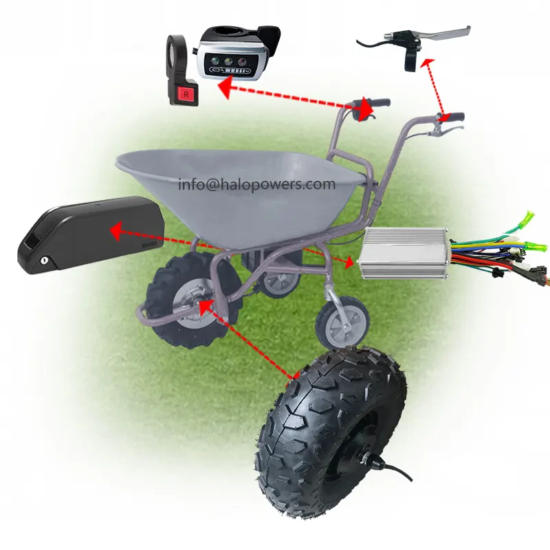 36v 48v 14.5インチ高トルク低速電動ギア付き電動手押し車モーターキットトロリーカート用電動ハブ変換