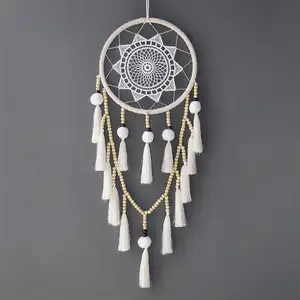 Hot Style Round Beads With Tassels Handmade Dream Catcher Creative Nordic Home Bedroom Wall Hanging Decoration Tapestry