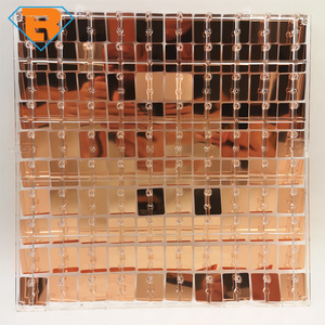 Panel de Fondo de Pared con Rejilla Dorada Champán, Panel de Lentejuelas Cuadradas Entrelazadas, Fondo Fotográfico Brillante para Decoración de Fiestas de Cumpleaños, Bodas y Eventos - Product Image 3