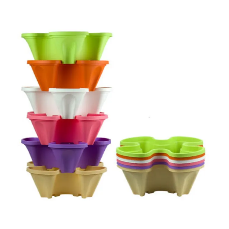 Stapelbaar Tuin Indoor Outdoor Multilayer Stapelen Teelt Pot Groente Meloen Fruit Aardbei Planten Pot Bloempot