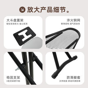 Planche à repasser pliante domestique avec tissu résistant à la chaleur, support sur pieds hauts, type rectangulaire, en tissu non tissé, avec support pour fer à repasser - Product Image 4