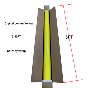 Vinilo para Envolver Autos PET Amarillo Limón Cristalino de 7.5 Mil, Vinilo Brillante para Carrocería, Antiarañazos, PPF, Vinilo que Cambia de Color - Product Image 2