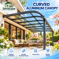 Auvent en aluminium courbé sur mesure pour entrée d'hôtel, patio, terrasse au bord de la piscine avec protection contre le soleil et la pluie, taille personnalisée