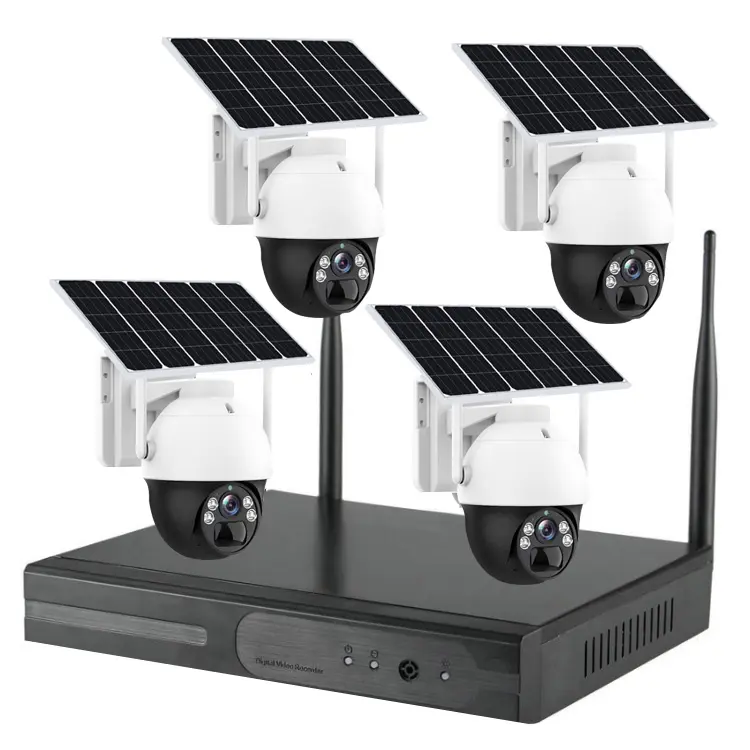 Solar 3.0mp IP pro App Network Video recorder Surveillance NVR Kit 265 full new outdoor 20meter IR IR PTZ IP camera