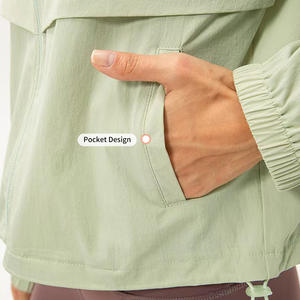 Veste de sport décontractée pour femme, coupe ample, haute qualité, coupe-vent, respirante, avec fermeture éclair et col montant, idéale pour le yoga, la course et l'entraînement - Product Image 5