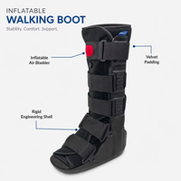 Attelle de marche pneumatique TP Air Knee Walker avec airbags latéraux gonflables, rembourrage amovible et semelle antidérapante pour la guérison des blessures à la cheville