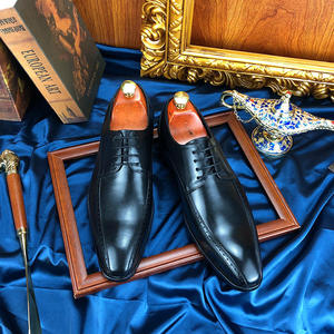 Nouvelles chaussures habillées de luxe en cuir avec lacets et talon rehaussé, chaussures italiennes faites à la main pour hommes, chaussures habillées et richelieu. - Product Image 1