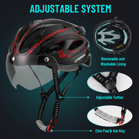 Lunettes magnétiques détachables hommes femmes adultes cyclisme vélo équitation casque casque de vélo avec lumière LED