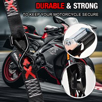 Sangle de fixation à boucle à came pour moto, 1,5 po (38 mm), robuste, 550 kg (1200 lb), personnalisable par sublimation, avec crochet de sécurité en S
