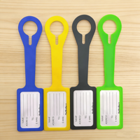 Ensemble d'étiquettes de bagages et de porte-passeports personnalisés en PVC avec nom et identification, imprimés sur mesure pour cadeau de voyage