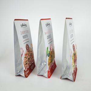 Venta caliente personalizada buena impresión 8 sello lateral refuerzo de fondo plano albóndigas embalaje de aperitivos bolsa de pie de grado alimenticio - Product Image 6