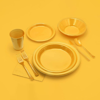 Assiettes rondes légères en plastique PS multi-usages pour fêtes, camping, pique-niques et événements