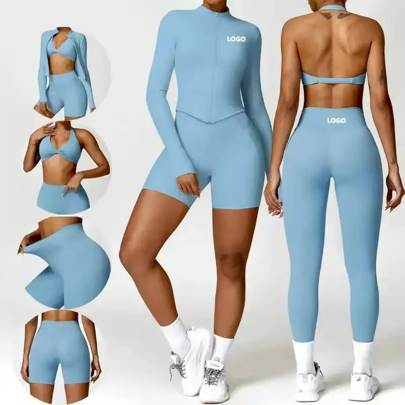 2024 Custom Gym Clothing Set Breathable Seamless Short Yoga Gym Activewear Set 2 Piece Short Gym Fitness Sets for Women