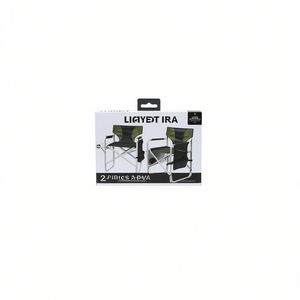 Silla de Director Plegable de 2 Piezas LIGYET IRA, Marco de Aluminio, Tela Oxford, Silla de Jardín para Exteriores con Mesa Lateral y Bolsillos de Almacenamiento - Product Image 1