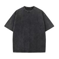 Streetwear 250gsm Camiseta 100% algodón gota hombro camiseta de gran tamaño en blanco Vintage lavado camiseta