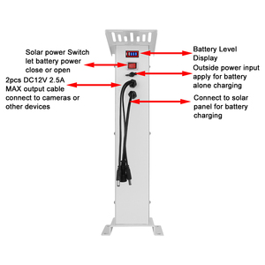 Système d'énergie solaire DC12V 5V pour caméra de surveillance <span class=keywords><strong>Arlo</strong></span>, kit de batterie solaire résistant aux intempéries pour extérieur avec support de montage et câble - Product Image 5