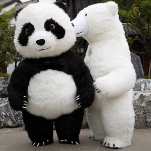 Disfraz de Mascota Inflable Móvil de <span class=keywords><strong>Panda</strong></span> de Pelo Largo y Oso Polar de Dibujos Animados, Impermeable, de Oxford, de 6 a 8 Pies de Altura, para Publicidad Personalizada - Product Image 1