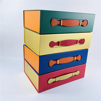 UV Spot Printing Embossing Texture Paper Magnetic Folding Cardboard Box with Handle Custom Size and Shape for Socks and Candles