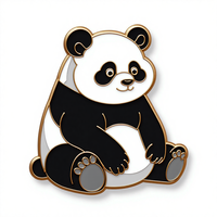 Prise en charge de la personnalisation des broches de panda, des épingles d'animaux mignons et des badges en métal doré pour les accessoires de vêtements.
