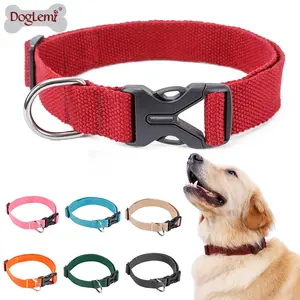 Großhandel personal isierte Baumwolle Hunde halsbänder reflektierend, Baumwoll halsband para perro